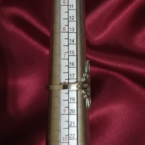 Silver Stainless Steel Witch Celtic Viking Cross Knot Adjustable Open Ring NWOT - Picture 7 of 8